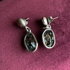 Uno de 50 blue crystal earrings; pierced